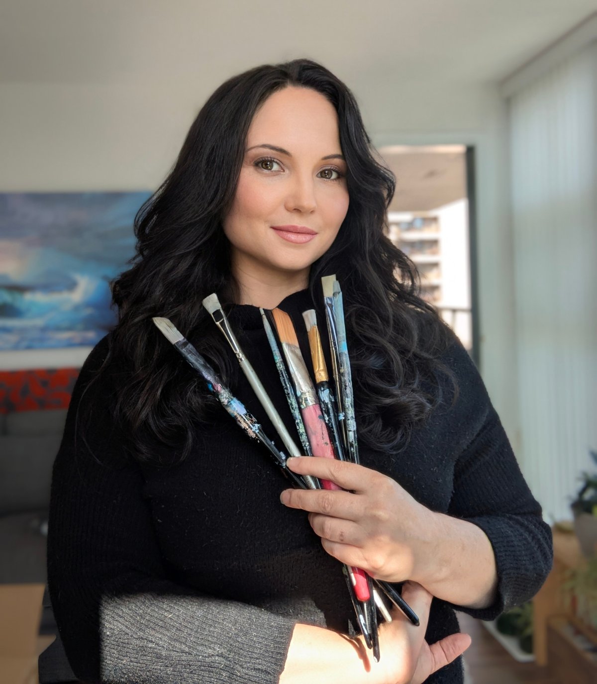 Andrea Fryett, Mastrius Master Artist Mentor, in her studio